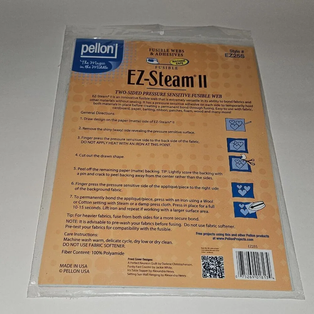 Pellon Fusible Webs Adhesives EZ-Steam EZ5S EZ25S Mixed Lot (2 sealed 1 partial)